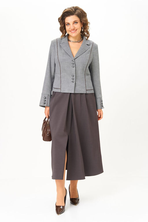Костюм Aira Style 24133 серо-коричневый