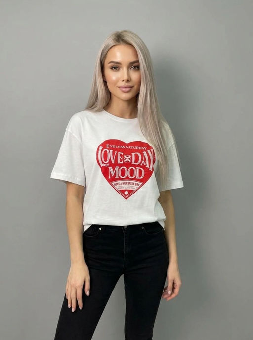 K13423 Футболка OVER SIZE (хлопок) БЕЛЫЙ