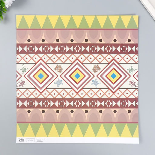 Цена за 5 шт. Бумага для скрапбукинга двусторонняя «Этника», плотность 180 г, 30.5×32 см