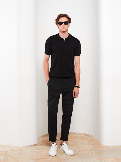 Polo Yaka K?sa Kollu Erkek Triko Kazak