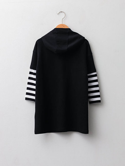 Kap??onlu Bask?l? Uzun Kollu K?z ?ocuk Elbise - Waikiki фото 2