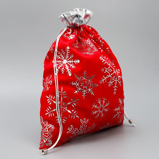 Цена за 5 шт. Мешочек подарочный плюш Радость внутри, снежинки, тиснение, 30 х 40 см +/- 1.5 см - Дарите счастье фото 2