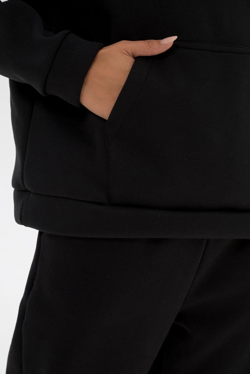 Костюм женский из футера 3х нит.начес Вектор черный - Амадэль фото 5