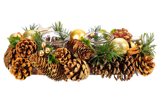 Новогоднее украшение подсвечник 32*14*8 см Новогодний лес на 2 свечи прямоугольный - Elan gallery фото 5