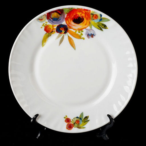 Тарелка плоская круглая 24 см, Бутоны стеклокерамика арт. 18109-твч9,5 ВЫВОД