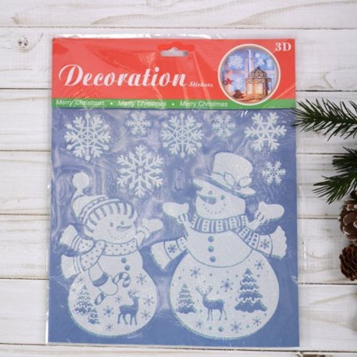 Наклейка новогодняя 26х21 Снеговики / 610-177 /уп 12/600/ - Галеонтрейд фото 2