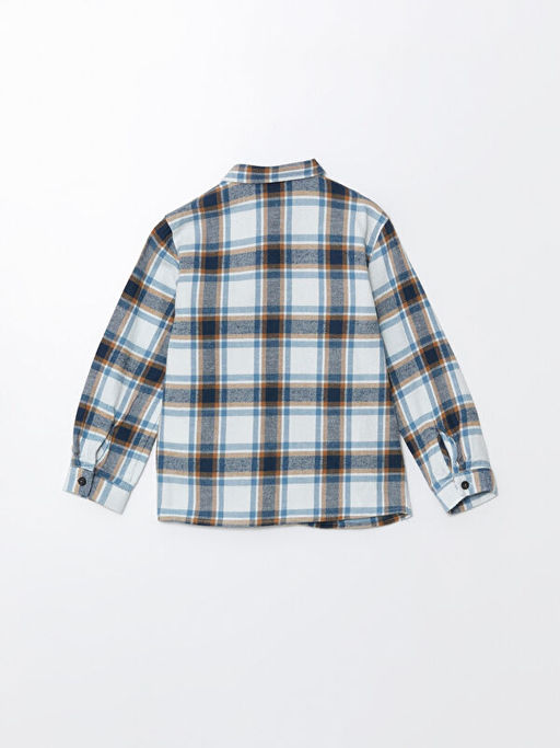 Uzun Kollu Ekose Desenli Erkek ?ocuk Oduncu G?mlek