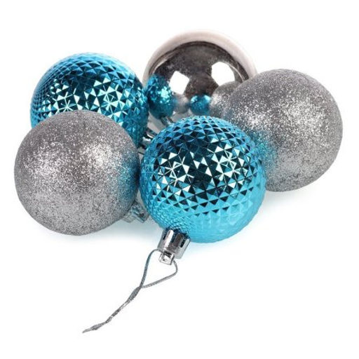 Елочные шары 15 штук 5 см / B-2585 /уп 96/ серебр голубой - Галеонтрейд фото 3