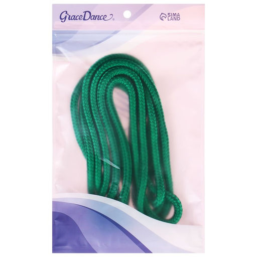 Скакалка гимнастическая Grace Dance, 3 м, цвет изумрудный  фото 3