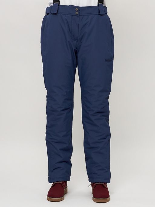 Полукомбинезон брюки горнолыжные женские big size темно-синего цвета 66413TS - Mtforce фото 4