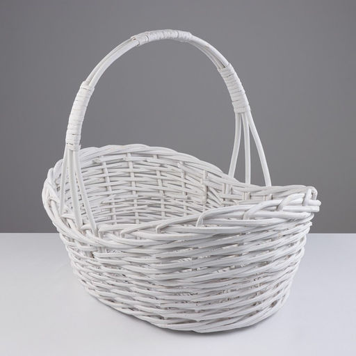 Корзина плетёная для хранения Raja, из лозы, с ручкой, белая, набор 3 шт.