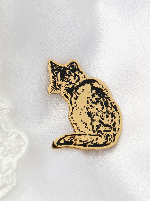Брошь Кошка / 3432G /уп 12/