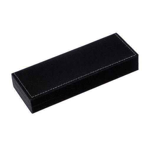 Ручка подарочная роллер в кожзам футляре, корпус чёрный, золото