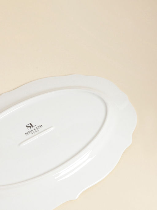 Блюдо SL Home «Аманде», 34.5×23×2.5 см, овальное, фарфор, белое