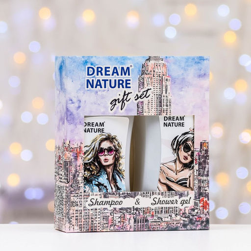 Подарочный набор косметики DreamNature: шампунь для ослабленных и поврежденных волос,250 мл + гель для душа, 250 мл