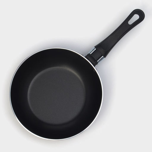 Сковорода Доляна Promo, d=16 см, пластиковая ручка, антипригарное покрытие, алюминий, бордовая фото 2