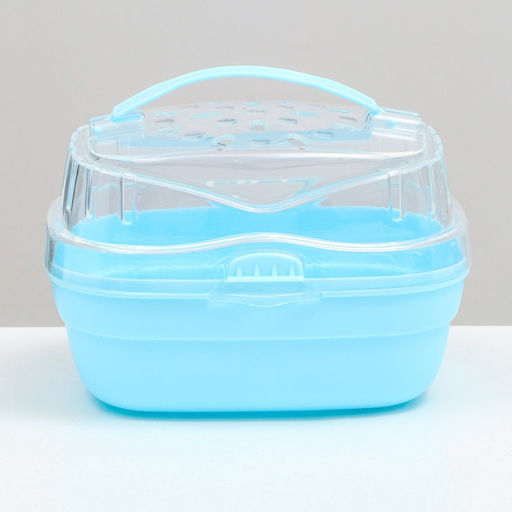 Переноска для грызунов Пижон, 23 х 16 х 15 см, синяя  фото 2