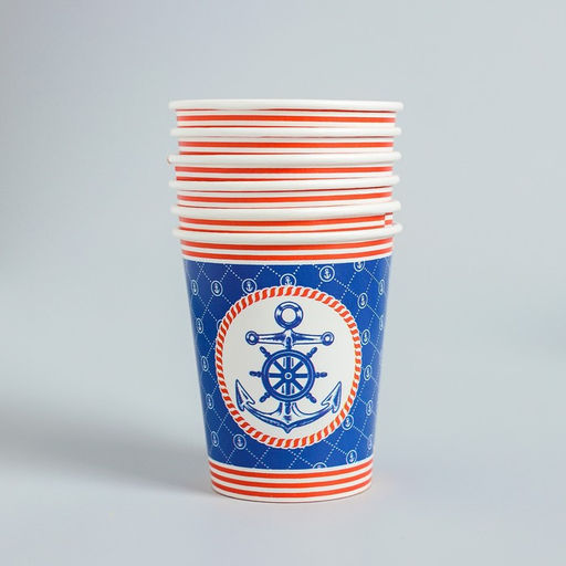 Посуда бумажная одноразовая «С днём рождения», 6 тарелок, 6 стаканов, 6 колпаков, 1 гирлянда