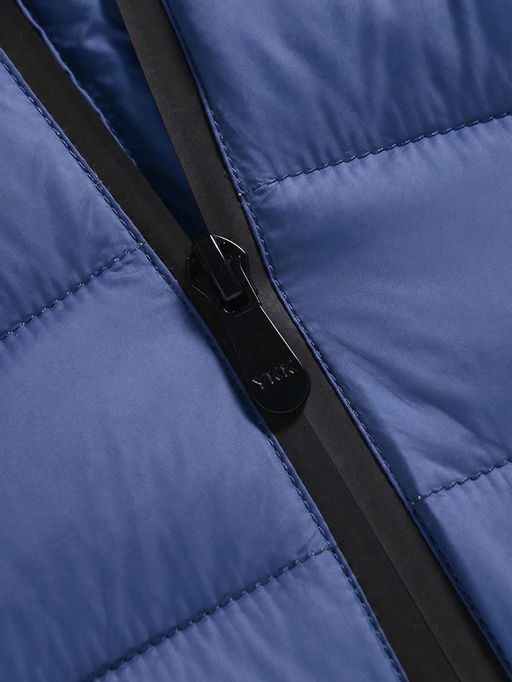 Куртка женская гибридная стёганая с капюшоном с графеновой подкладкой синего цвета 9630_1S