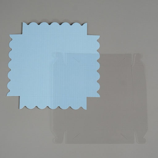 Цена за 10 шт. Коробочка для печенья с PVC крышкой, голубая, 12 х 12 х 3 см - UPAK LAND фото 4