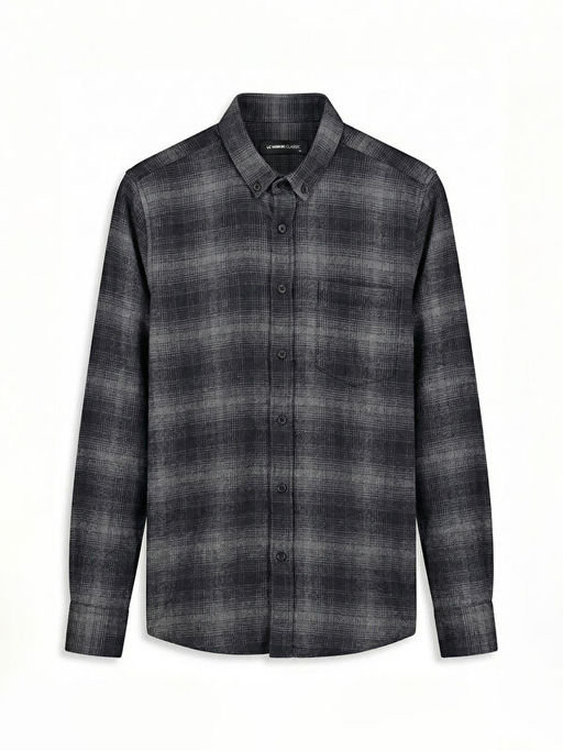 Regular Fit Y?n Kar???ml? Erkek G?mlek