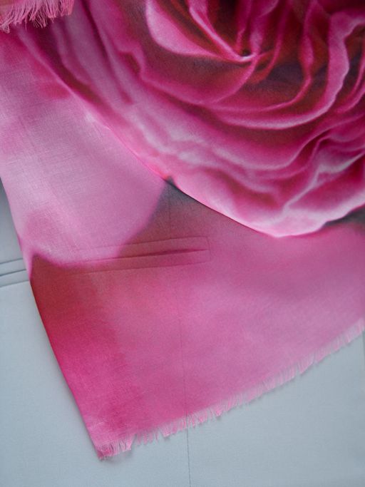 Большой, красивый двусторонний платок с рисунком в стиле арт-декои необычной текстурой ткани - Tantino фото 7