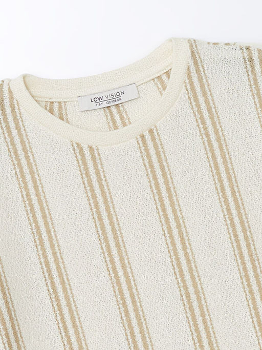 Bisiklet Yaka ?izgili K?sa Kollu Erkek ?ocuk Ti??rt