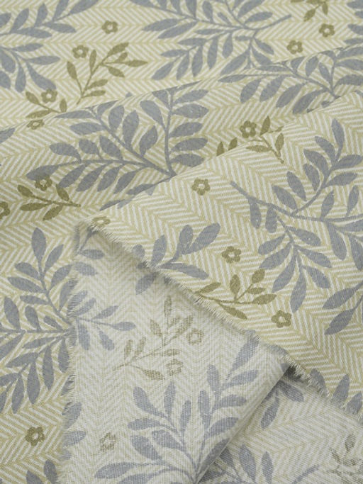 Сатин Ветвистый танец цв.телесно-оливковый, ш.2.35м, хлопок-100%, 105гр/м.кв - Купава фото 3