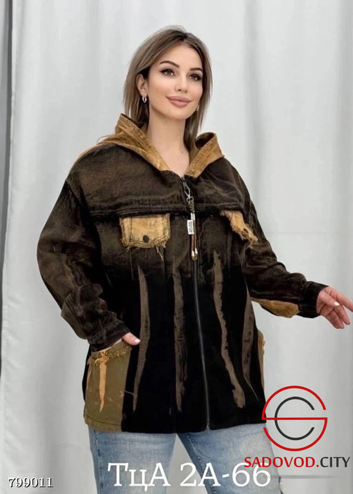 Кардиган джинс для теплой погоды.