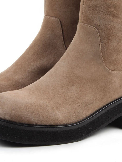 02-E37B-70HL BEIGE Сапоги демисезонные женские (натуральная замша)