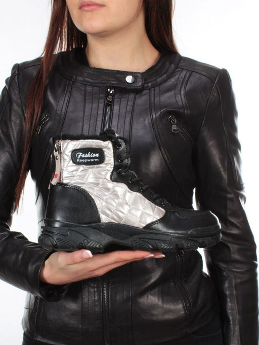 04-2221-4 BLACK Ботинки зимние женские (искусственные материалы) - Фабричный китай фото 4