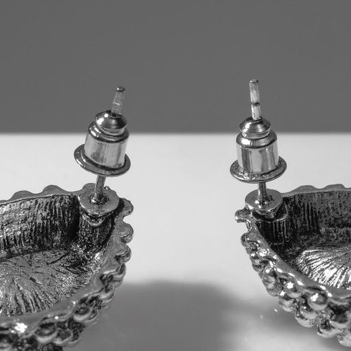 Серьги со стразами Морское сияние, синие в чернёном серебре - Qf фото 2