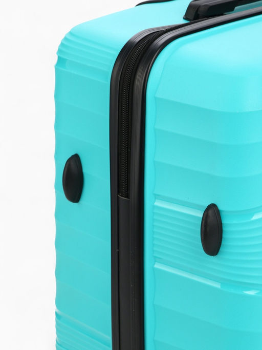 Чемодан на колёсах большой 111 л (L), на молнии, кодовый замок, 4 колеса, голубой