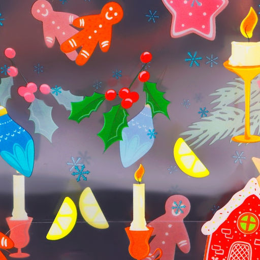 Цена за 5 шт. Коробка подарочная новогодняя складная ПВХ Новогоднее настроение 11?8?2 см