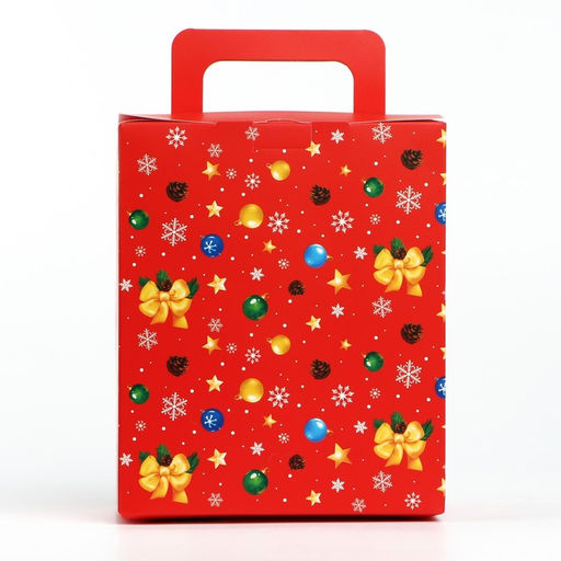 Подарочная коробка новогодняя новогодняя складная с 3D эффектом Новогодний венок, 18 x 15 x 7.5 см - Дарите счастье фото 3