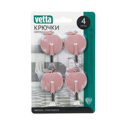 Набор крючков самоклеющихся на блистере 4 шт. WF-005, 440-037