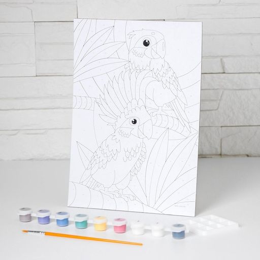 Картина по номерам Попугаи 20 28,5 см - Школа талантов фото 3