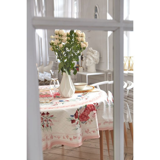 Скатерть круглая Этель Розы, d=220 см, 100 % хлопок