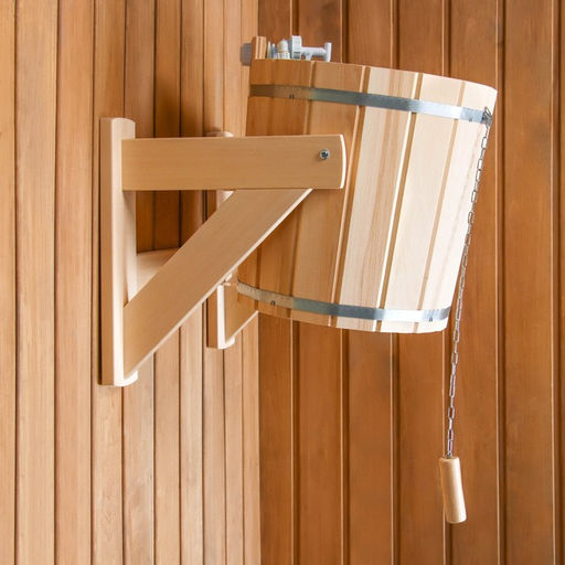 Обливное устройство для бани, 15 л, липа, вставка из нержавеющей стали, «Добропаровъ»