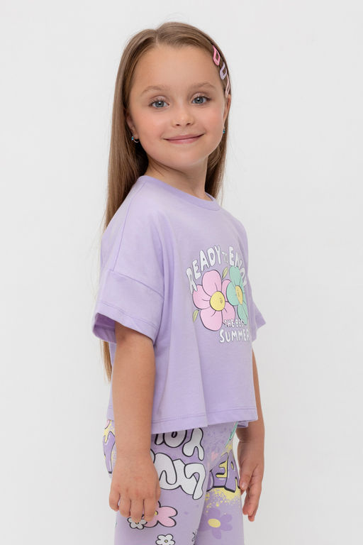 Crockid _ КР 302696/пастельно-лиловый к541 фуфайка (футболка) для дев