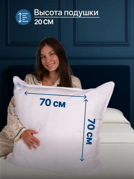 Подушка Белый лебедь 70х70 (молния)