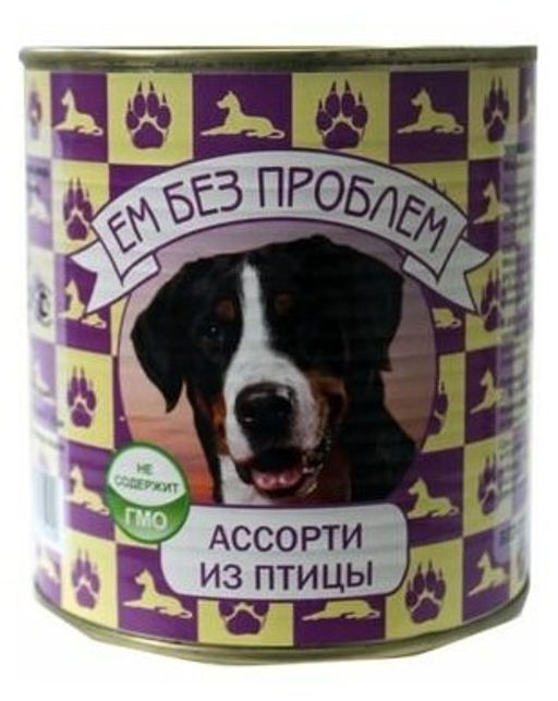 Ем Без Проблем д/соб. ж/б 750 г. Ассорти из Птицы ЕБП000025