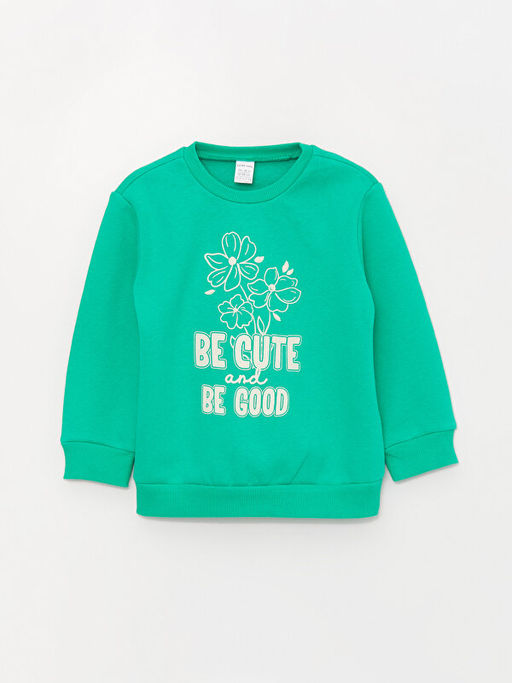 Bisiklet Yaka Bask?l? K?z Bebek Sweatshirt ve E?ofman Alt 2li - Waikiki фото 2