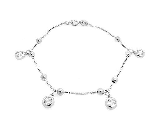 Браслет из серебра куб.циркон., ТФБ-58