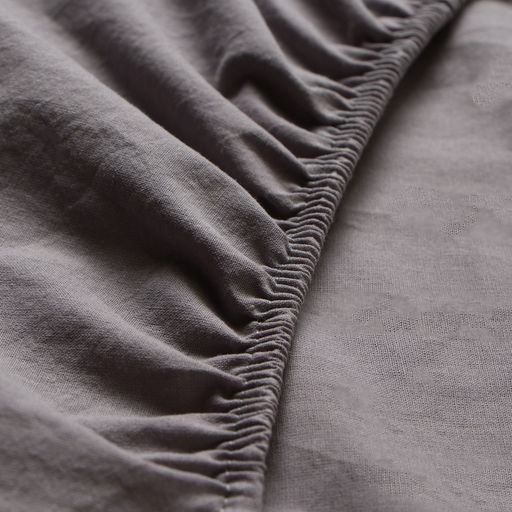 Простыня Этель 160*200*25 см, цв. серый, жатый хлопок, 140 гр/м2, 100% хлопок  фото 2