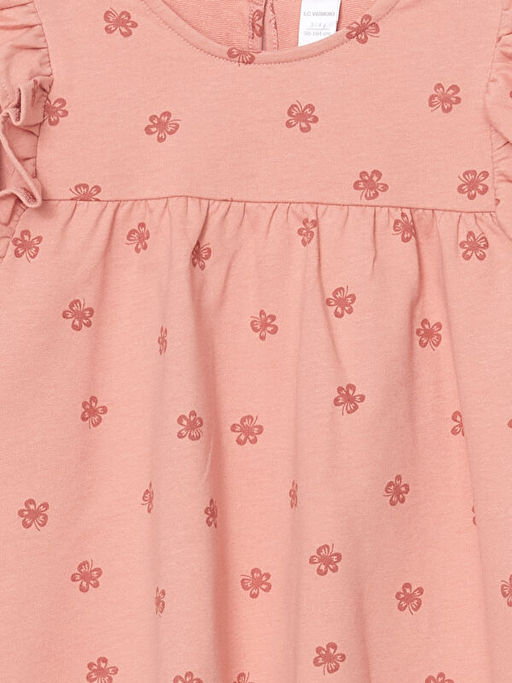 Bisiklet Yaka Uzun Kollu K?z ?ocuk Elbise