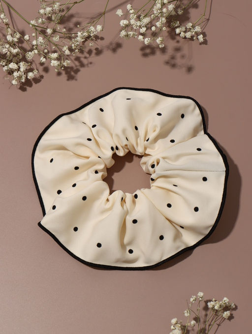 Цена за 3 шт. Резинка для волос "Орбита гранд" горох, 13 см, молочный