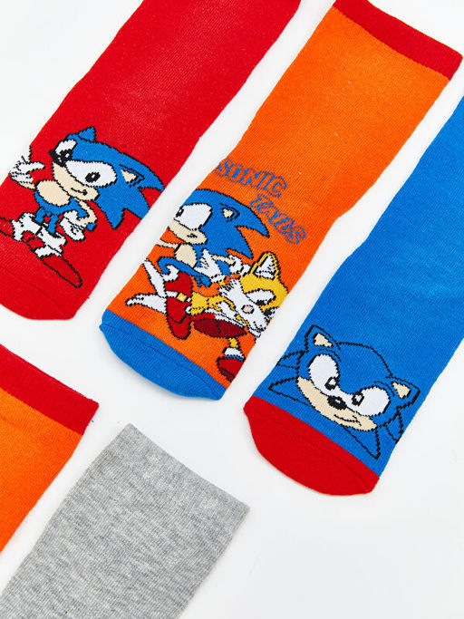 Sonic Desenli Erkek ?ocuk Soket ?orap 5li