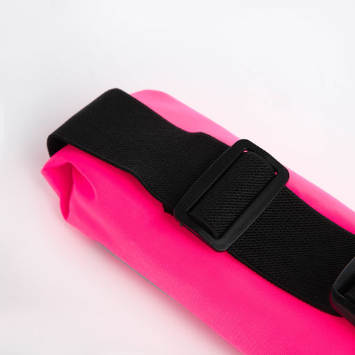 Сумка для бега на пояс, со светоотражающими элементами, прозрачный карман для телефона, 24×0.3×10 см, розовая