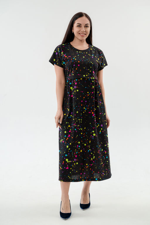 Платье женское из кулирки Миранда акварель макси - Амадэль фото 3